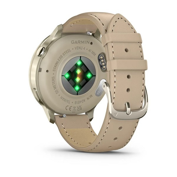 Garmin Venu 4 41mm Lunar Gold with Bone Silicone Band and Light Sand Leather Band (010-03013-03)