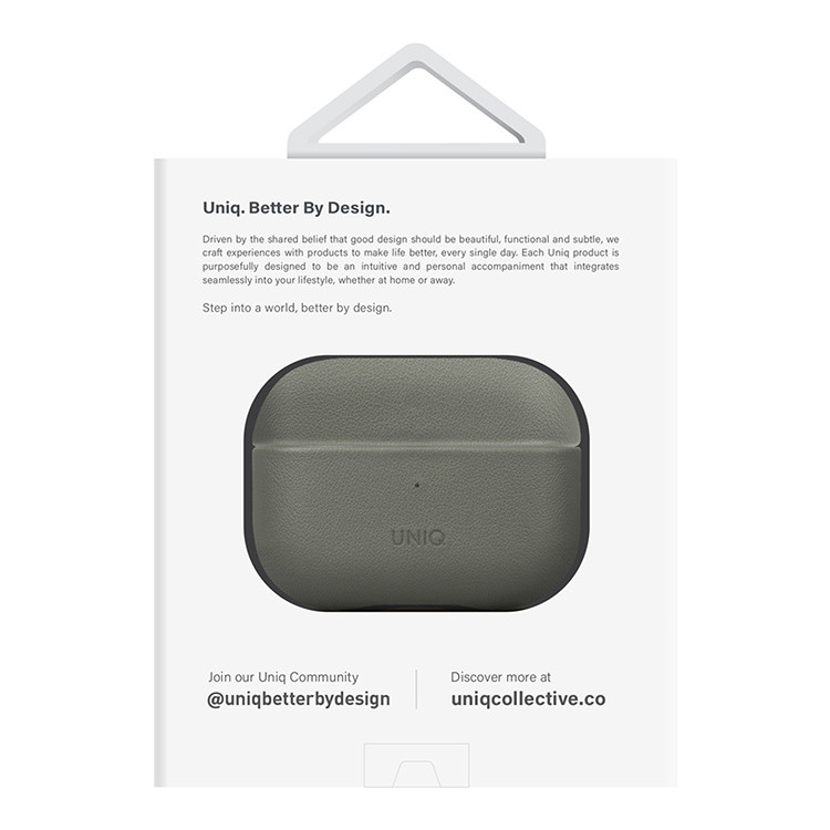 Чехол Uniq Terra Leather для AirPods Pro 2, зеленый (AIRPODSPRO2-TERLGRN)