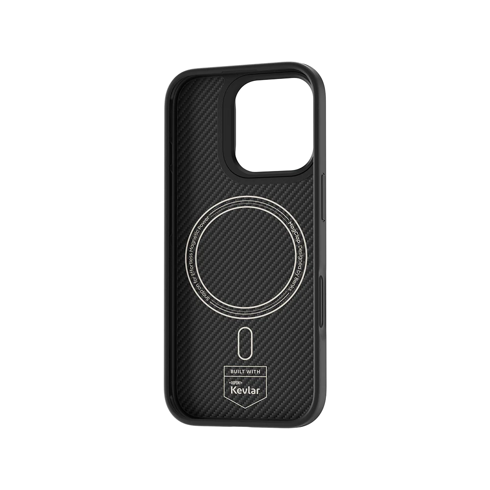 Чехол усиленный Benks Montage ArmorPro Case built with Kevlar 600D+1500D для iPhone 16 Pro, черный кевлар (C.K.FL.AP.BK.MA65)