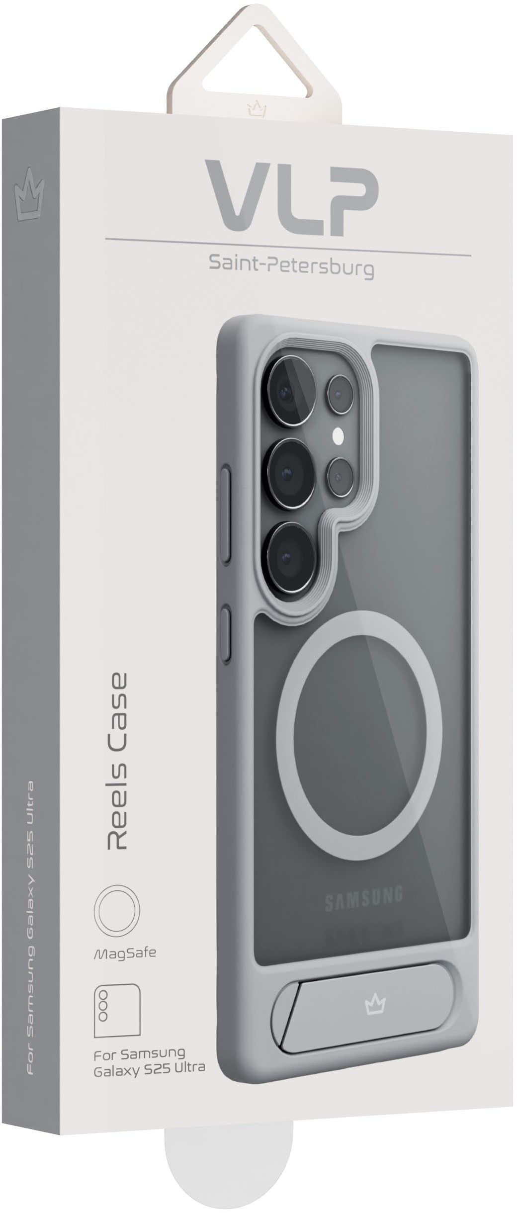 Силиконовый чехол VLP Reels Case с MagSafe для Galaxy S25 Ultra, серый (10525014)