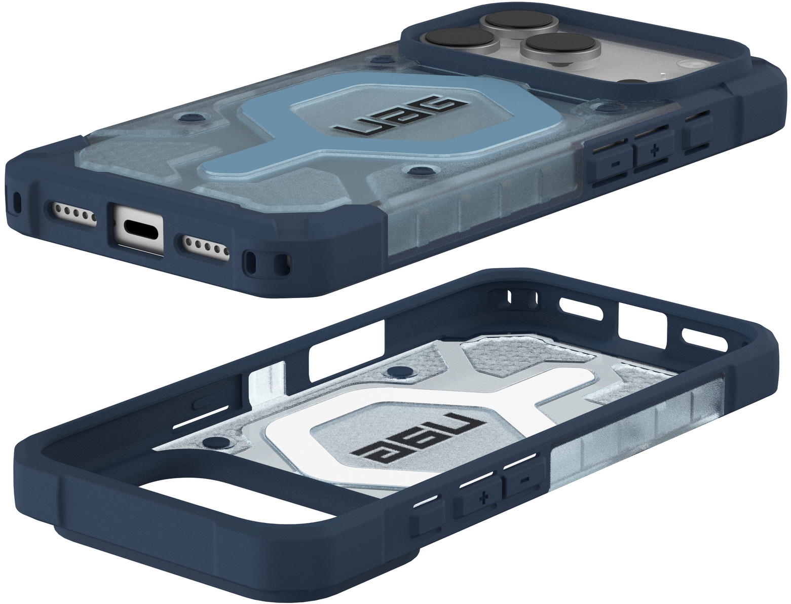 UAG Pathfinder Clear с MagSafe для iPhone 17 Pro Max, прозрачно/голубой (Active Blues Lanyard) 1145521BV03