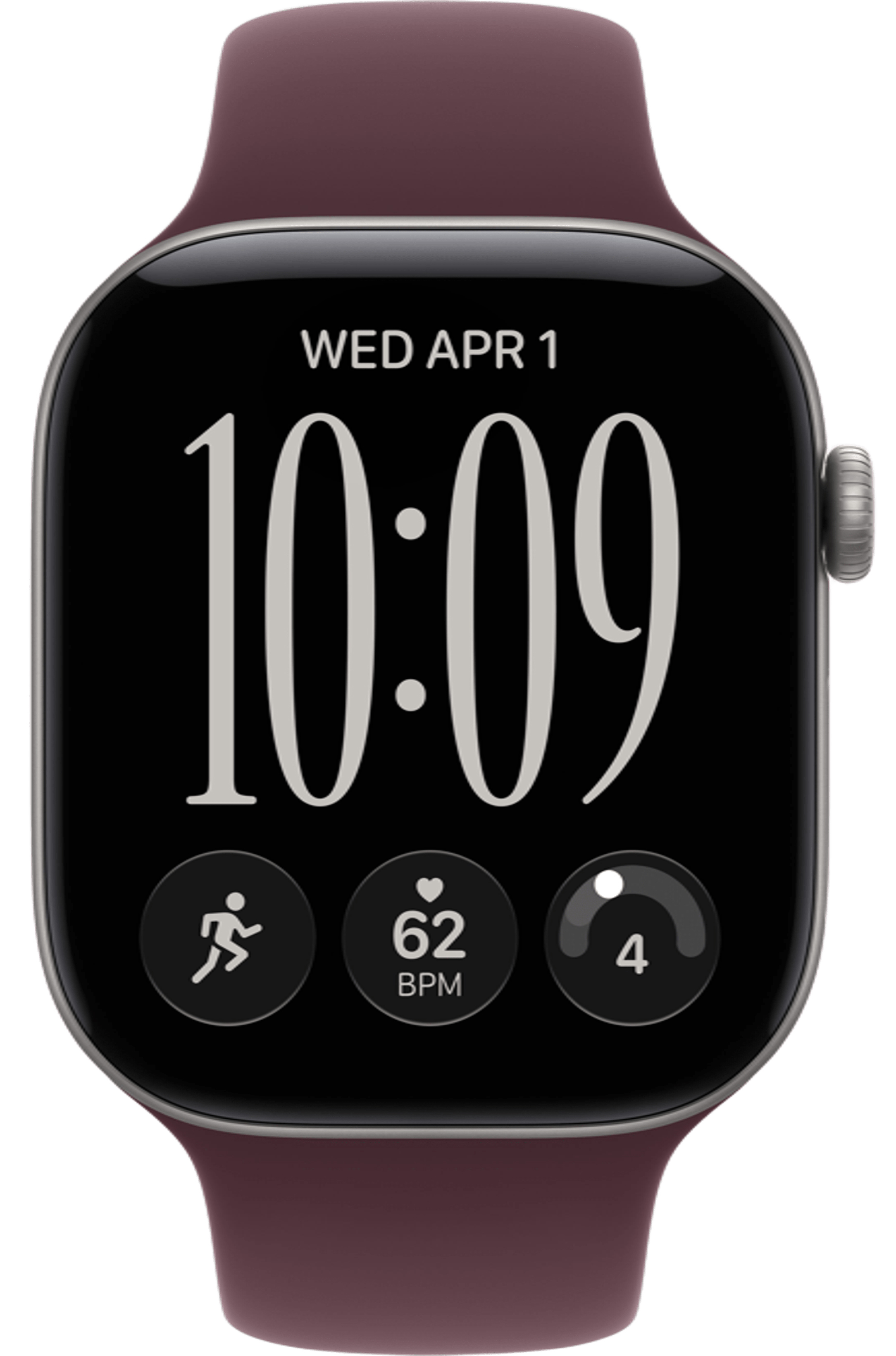 Apple Watch Series 12 46mm Space Gray Aluminum Case with Sport Band Burgundy