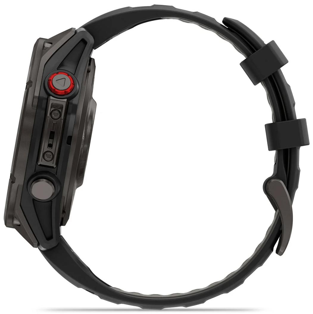 Смарт-часы Garmin Fenix 8 Pro 47 mm Amoled Sapphire Carbon Gray DLC Titanium with Black/Pebble Gray Silicone Band (New Open Box), серый (010-03198-00)