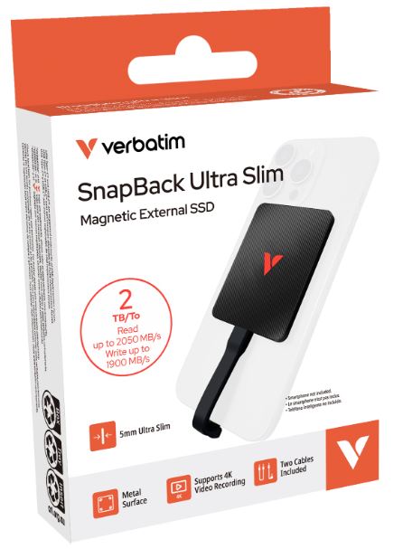 Verbatim SnapBack Ultra Slim 2 ТБ, черный