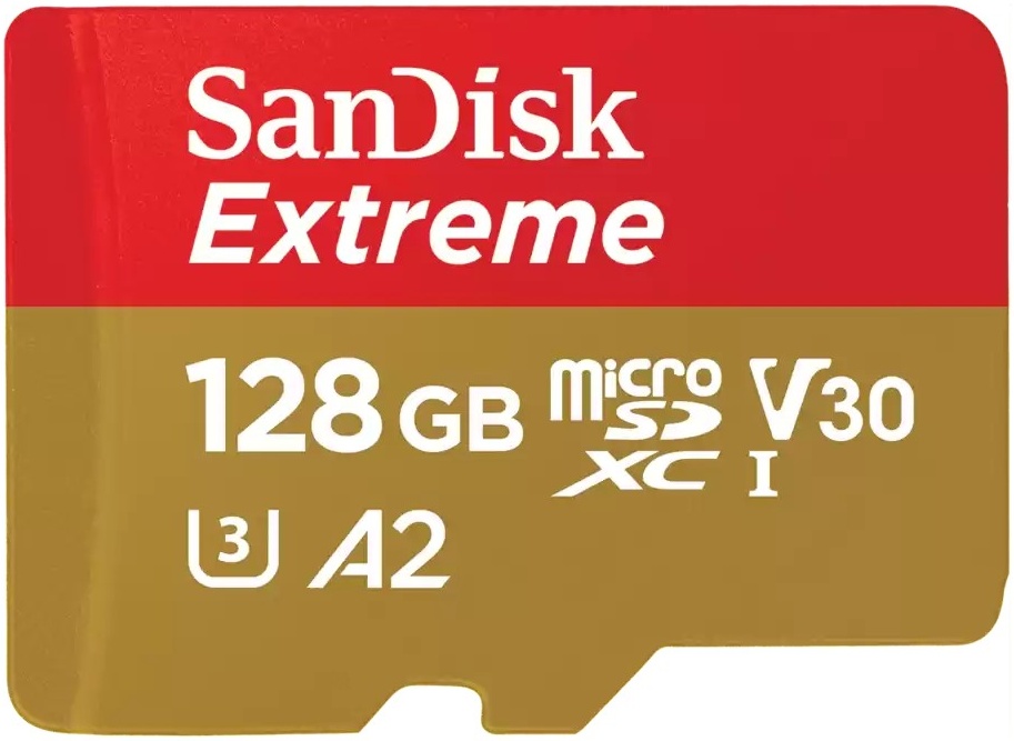 SanDisk Extreme microSDXC 128 ГБ A2 UHS-I U3, (SDSQXAA-128G-GN6MN)