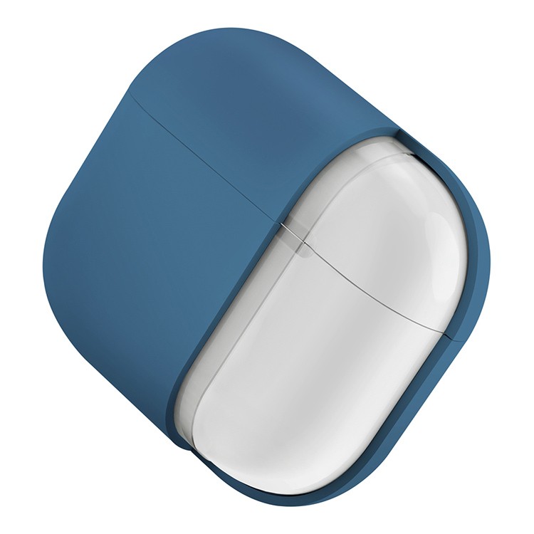 Чехол + карабин Uniq NEXO Liquid silicone для AirPods 4, синий (AIRPODS(2024)-NEXOPBLU)