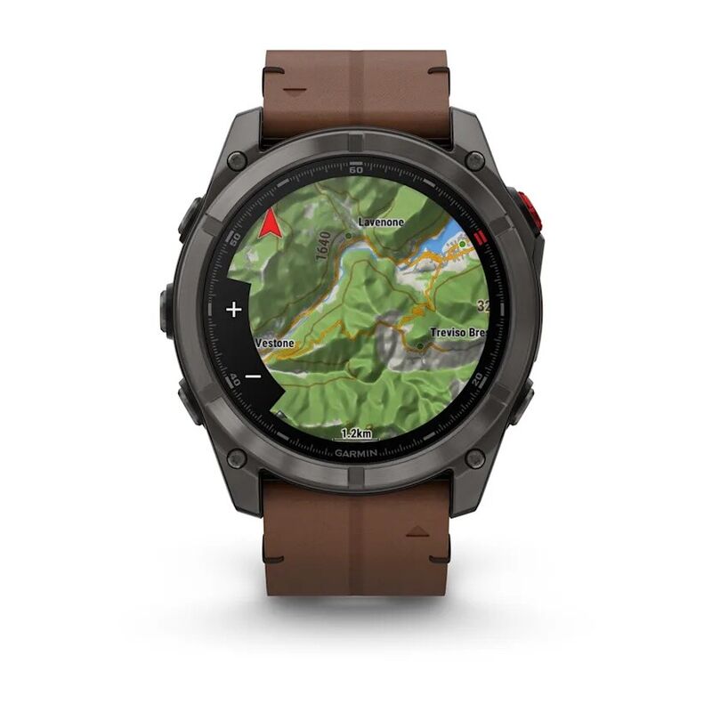 Garmin Fenix 8 Pro 51 mm Amoled Sapphire Titanium Carbon Grey Chestnut Leather, коричневый (010-03199-40)