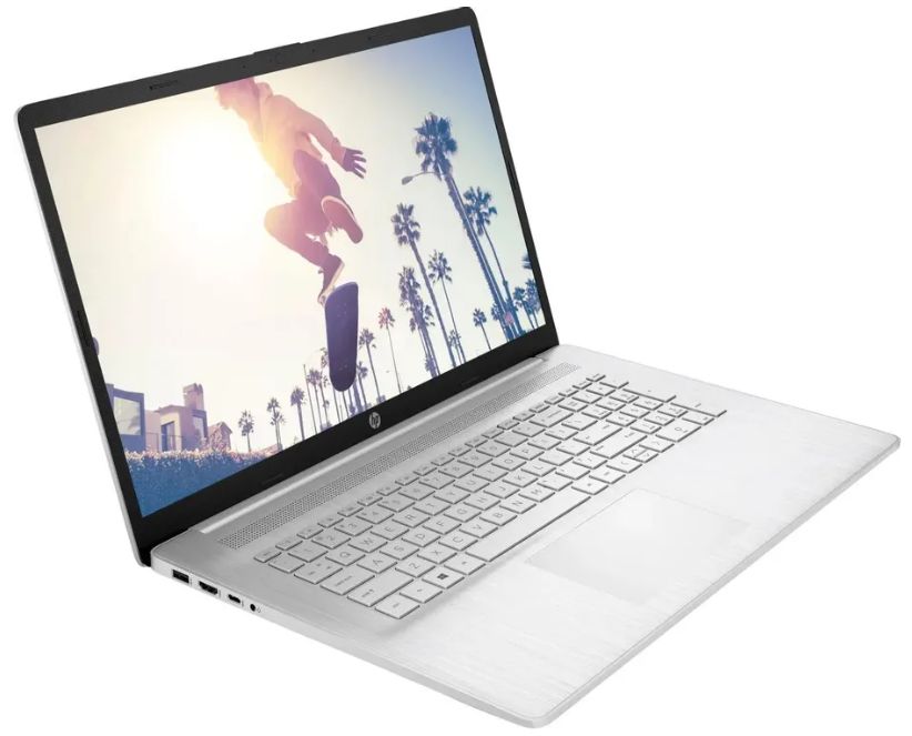 Ноутбук HP 17-cp3166mg 17.3" (AMD Ryzen 7 7730U, AMD Radeon Graphics) 16ГБ, 512ГБ, noOS, серебристый (802H9EA)