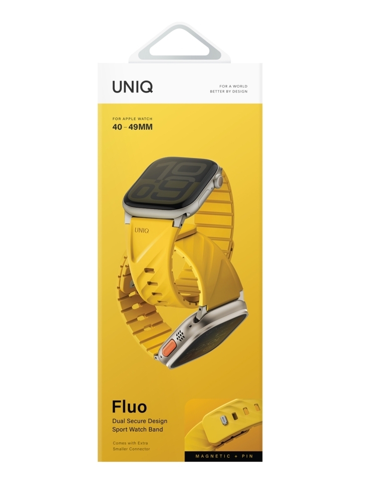 Uniq FLUO Silicone Rubber для Apple Watch 49-40 мм, Golden Yellow