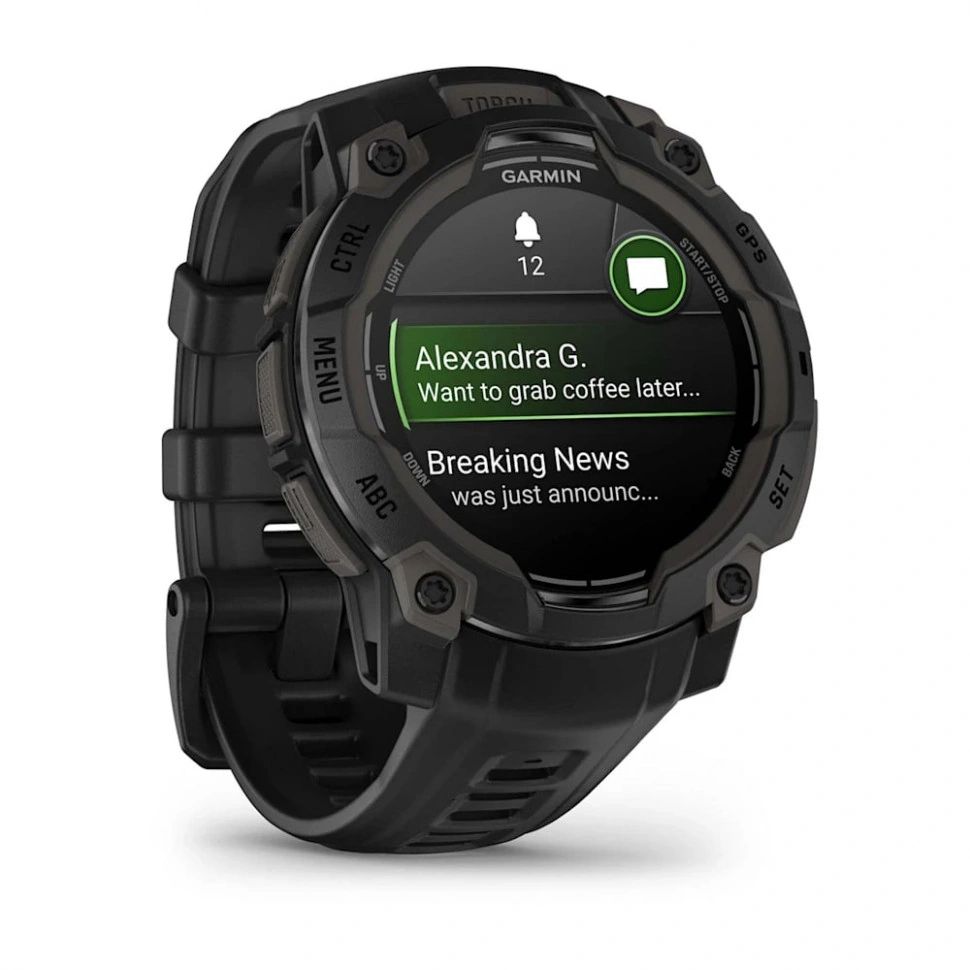 Умные часы Garmin Instinct 3 45mm Amoled Black with Black Band (010-02936-00), черный