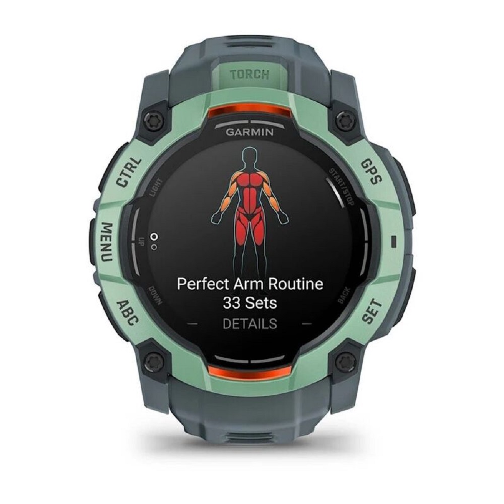 Умные часы Garmin Instinct 3 50 mm Amoled Neo Tropic with Twilight Band (010-03020-01), зеленый
