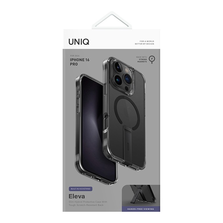 Чехол Uniq ELEVA with Vertical stand с MagSafe для Apple iPhone 16 Pro, черный (IP6.3P(2024)-ELEVAMBLK)