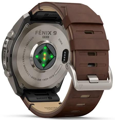 Умные часы Garmin Fenix 9 Pro AMOLED 51мм inReach, титан с коричневым кожаным ремешком (010-04337-41)