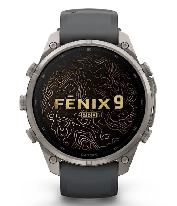 Garmin Fenix 9 Pro AMOLED 47мм inReach, Titanium with Graphite/Black Silicone Band (010-04336-26)