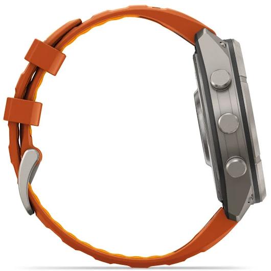 Умные часы Garmin Fenix 9 Pro AMOLED 47мм inReach, титан с оранжевым силиконовым ремешком (010-04336-01)