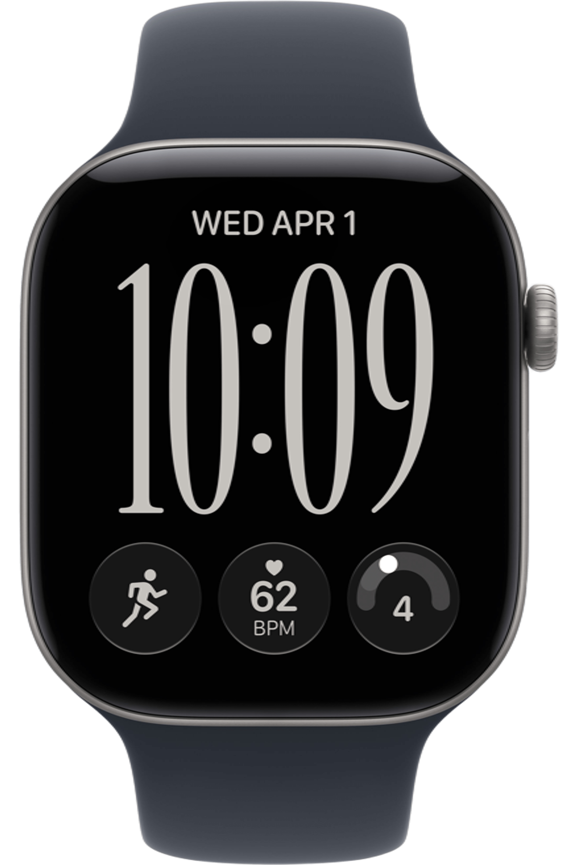 Apple Watch Series 12 42mm Space Gray Aluminum Case with Sport Band Navy Blue