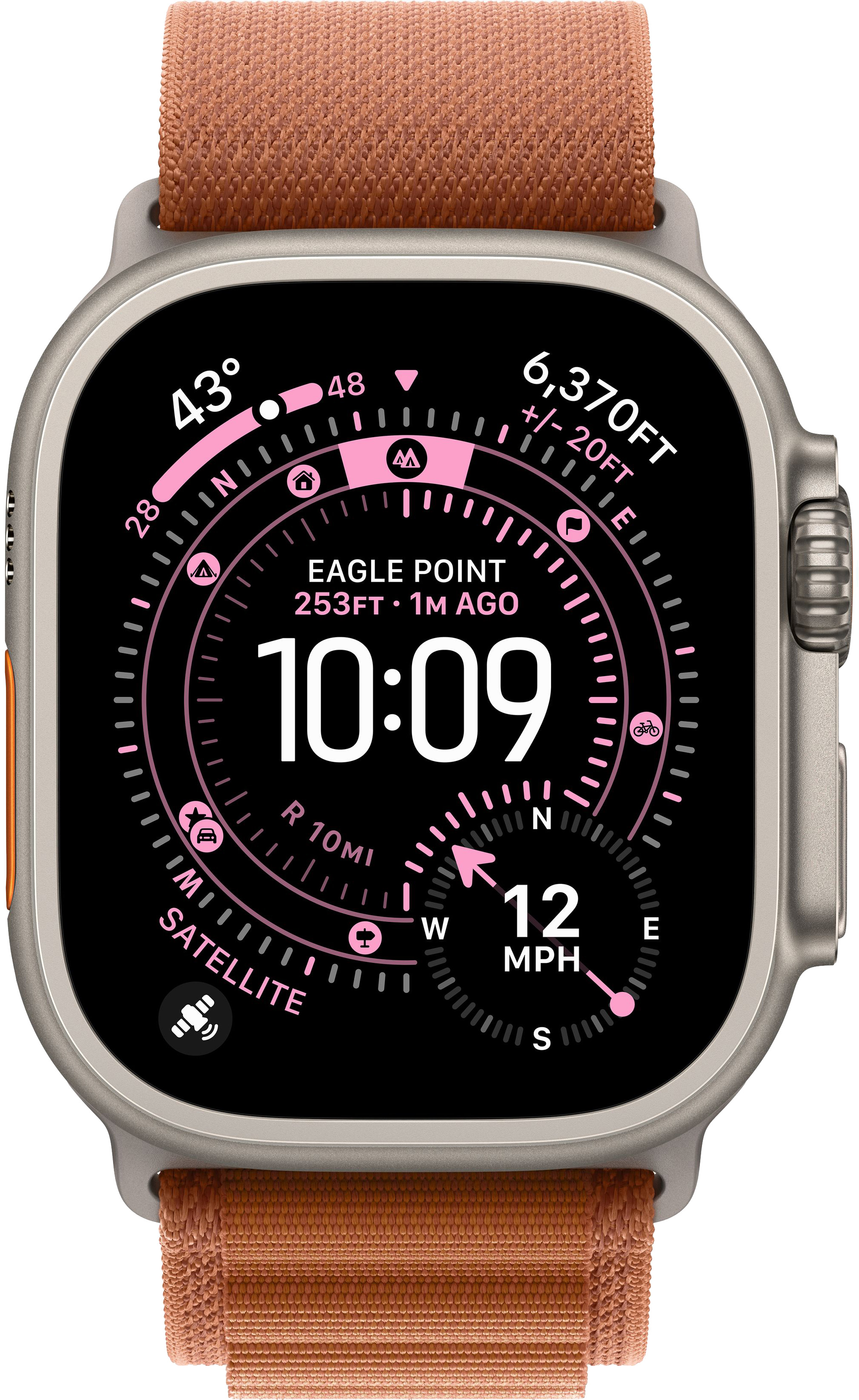 Apple Watch Ultra 3 (2025) 49mm Natural Titanium Case with Terra Cotta Alpine Loop Medium