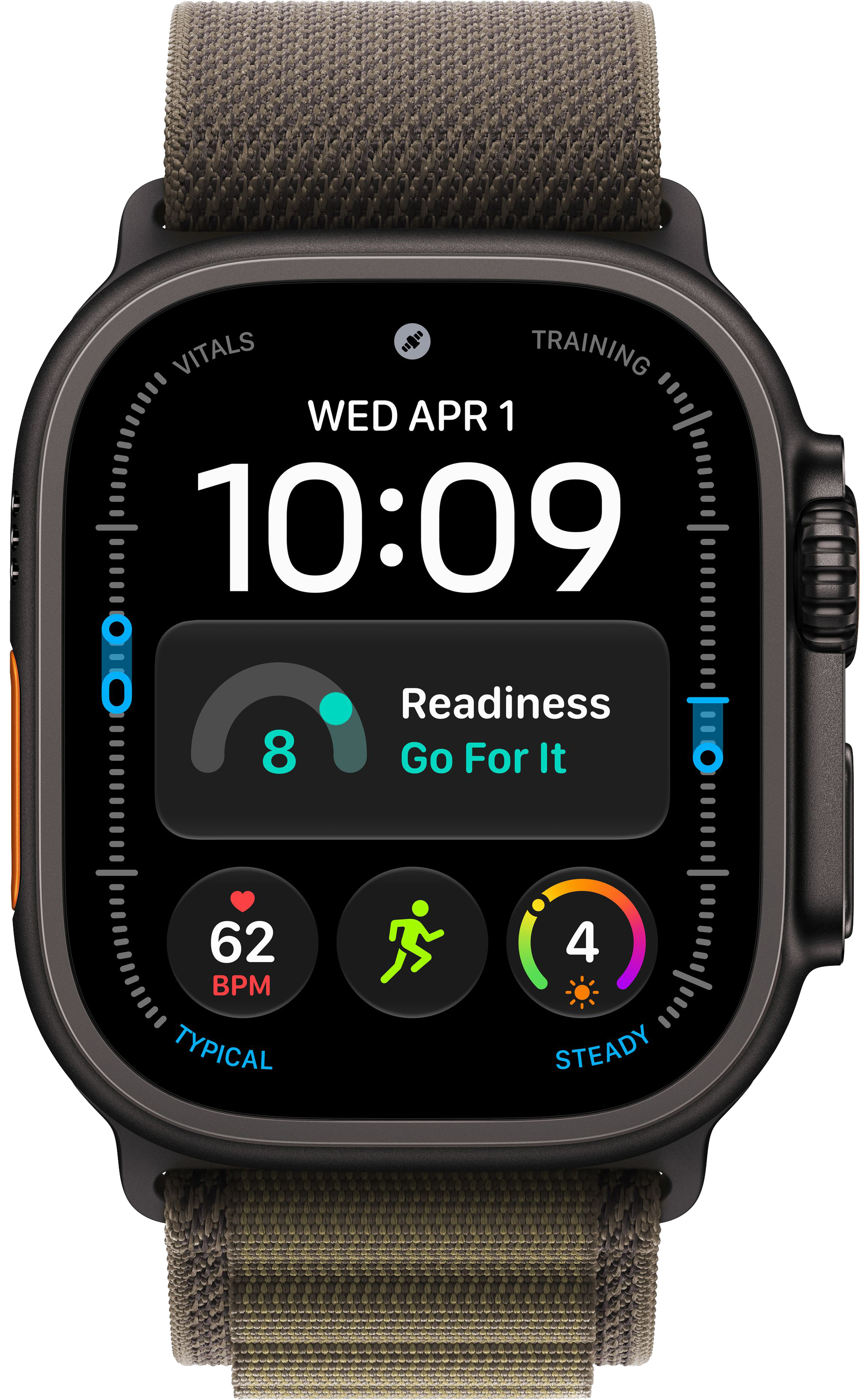 Apple Watch Ultra 4 (2026) 49mm Black Titanium Case with Dark Olive Alpine Loop Medium
