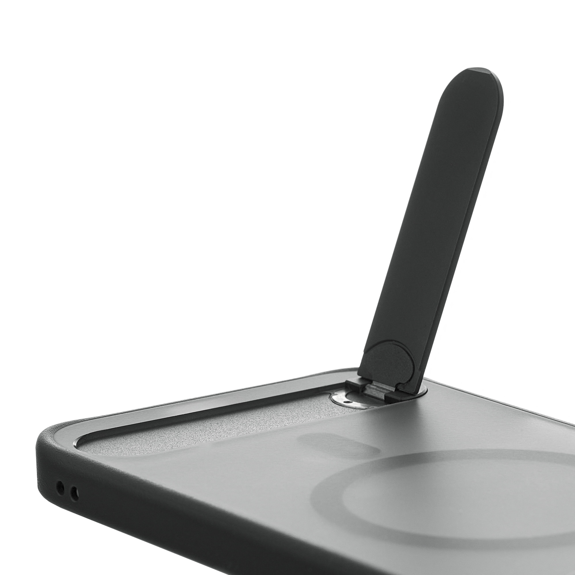 uBear Stand 360° Mag Case с MagSafe для iPhone 17 Pro Max (силикон, софт-тач), черный (CS587BL69PST-I25M)