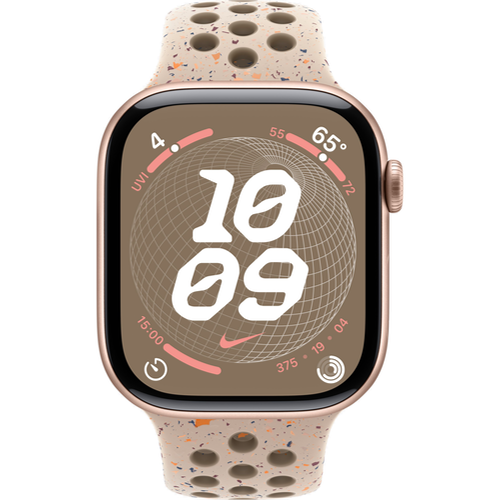Apple Watch Series 10 46mm Rose Gold Aluminum Case with Desert Stone Nike Sport Band MWX23