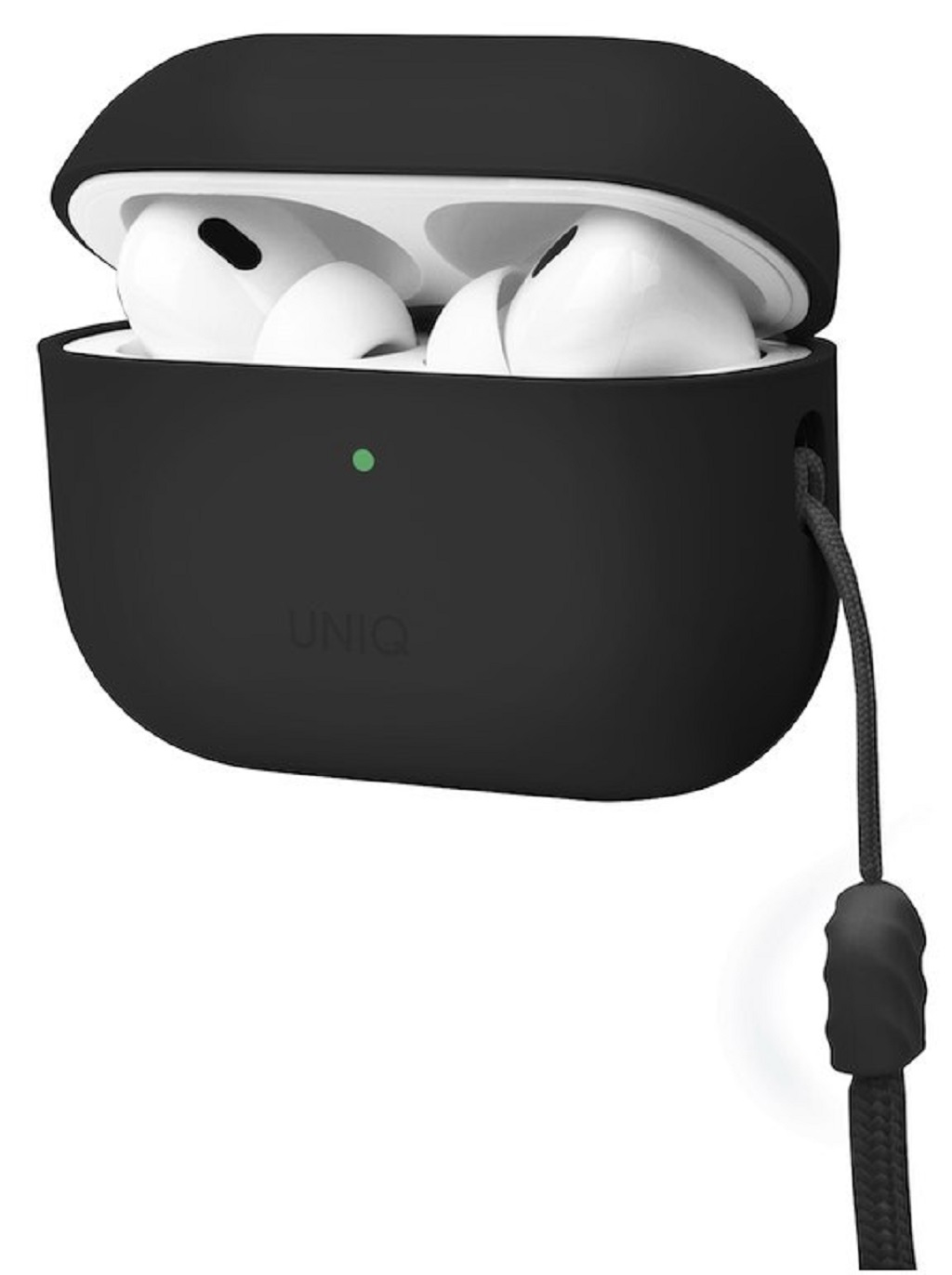 Чехол + карабин UNIQ Lino Liquid silicone для AirPods Pro 2, серый (AIRPODSPRO2-LINOGRY)