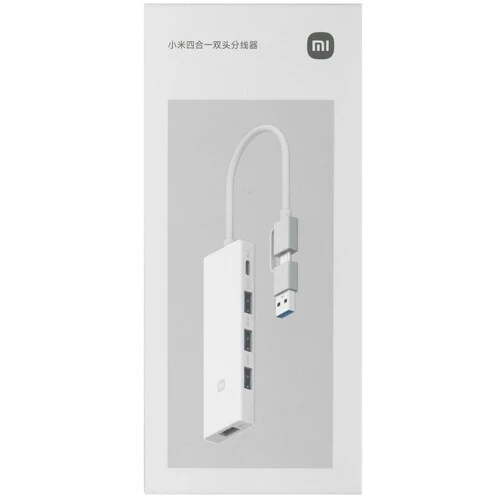Разветвитель Xiaomi Multifunctional HUB 4-in-1 Dual Head Splitter, белый (XMSTFXQ01YM)