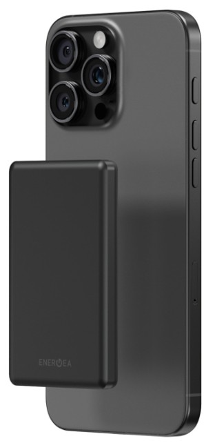 Внешний аккумулятор EnergEA AluPac Mini 5000 mAh MagSafe 15W, черный (gunmetal black) AP-MINI5K-GUN