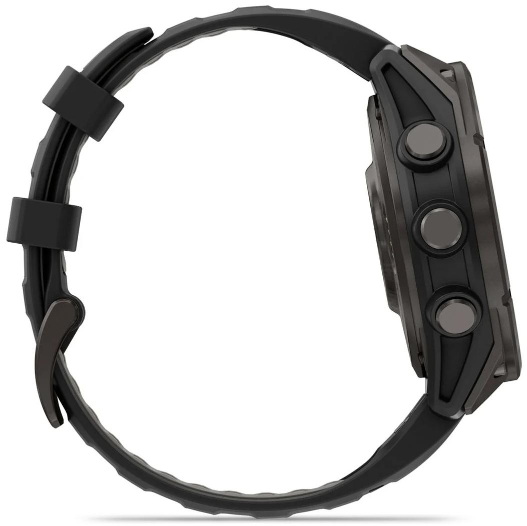 Смарт-часы Garmin Fenix 8 Pro 47 mm Amoled Sapphire Carbon Gray DLC Titanium with Black/Pebble Gray Silicone Band (New Open Box), серый (010-03198-00)