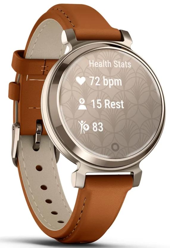 Умные часы Garmin Lily 2 Classic, кремово-золотистый и коричневый кожаный ремешок (010-02839-02)