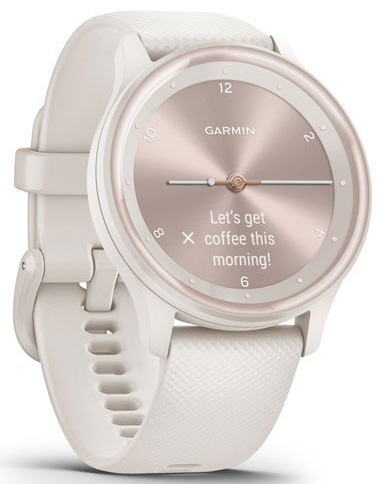 Умные часы Garmin Vivomove Sport, слоновая кость/ безель персикового золота, силиконовый ремешок (010-02566-01)
