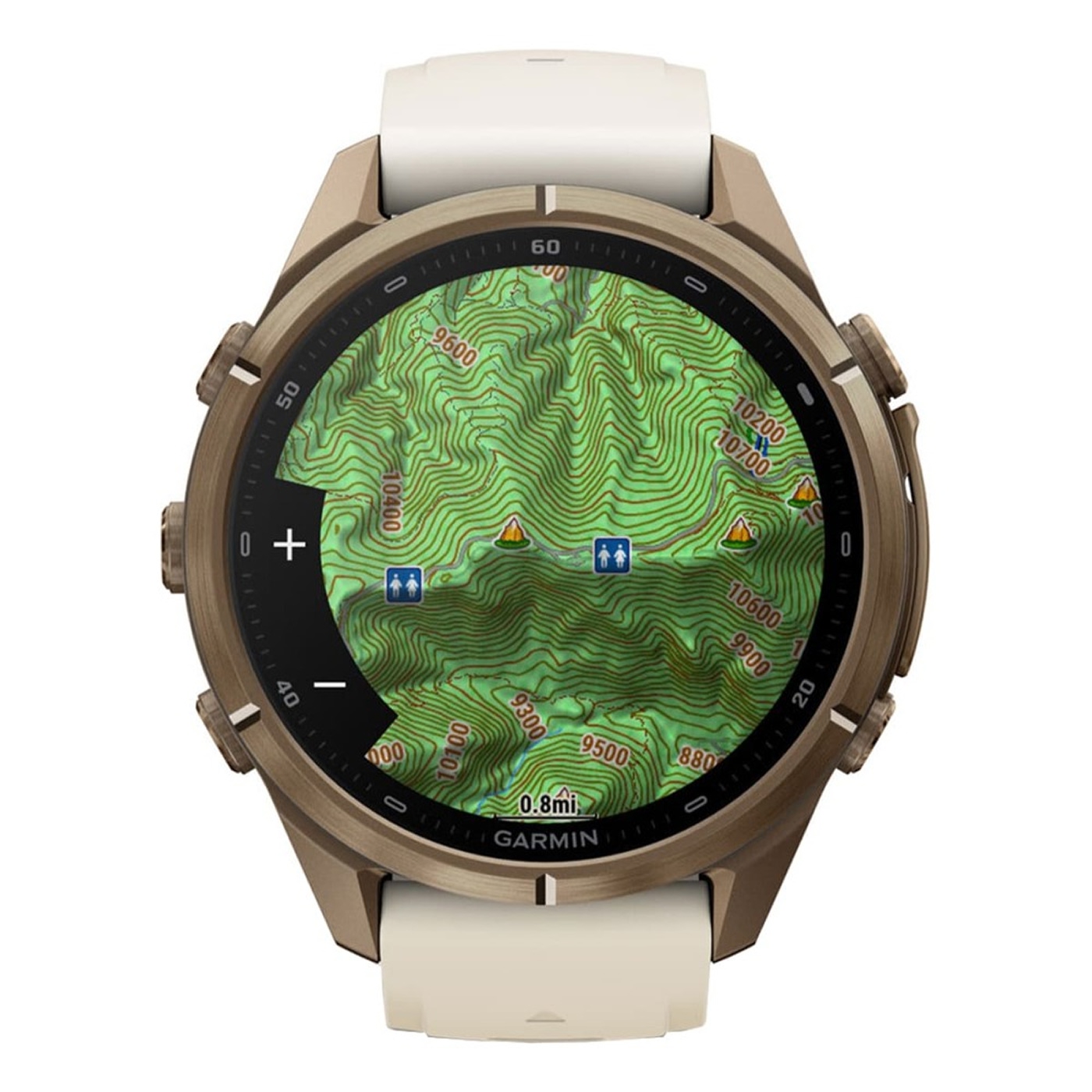 Garmin Fenix 9 Pro AMOLED 43мм inReach, Autumn Gold Titanium with Cream/French Grey Silicone Band (010-04335-01)