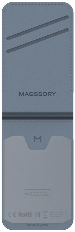 Картхолдер Magssory Geotag Magnetic flip wallet, кобальт