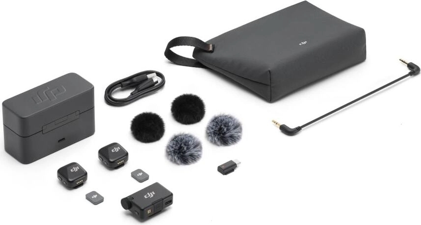 Беспроводной микрофон DJI Mic Mini (2 TX + 1 RX + Charging case), черный