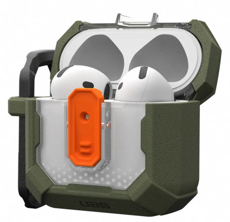 Чехол + карабин UAG Plasma Case для AirPods 4, оливковый (Olive Drab)