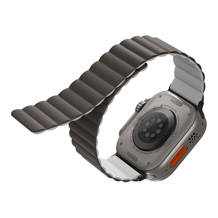 Ремешок Uniq Revix Reversible Magnetic для Apple Watch 42/44/45/49 mm, серый/белый (49MM-REVAGRYDWHT)