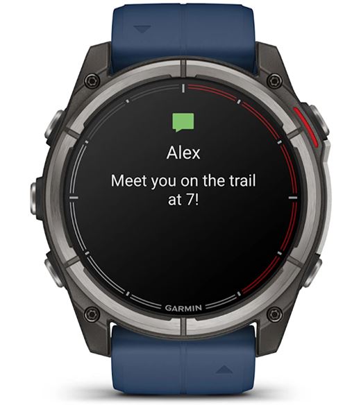Garmin Quatix 8 51 mm AMOLED Sapphire Titanium, черный с синим ремешком (010-02905-90)