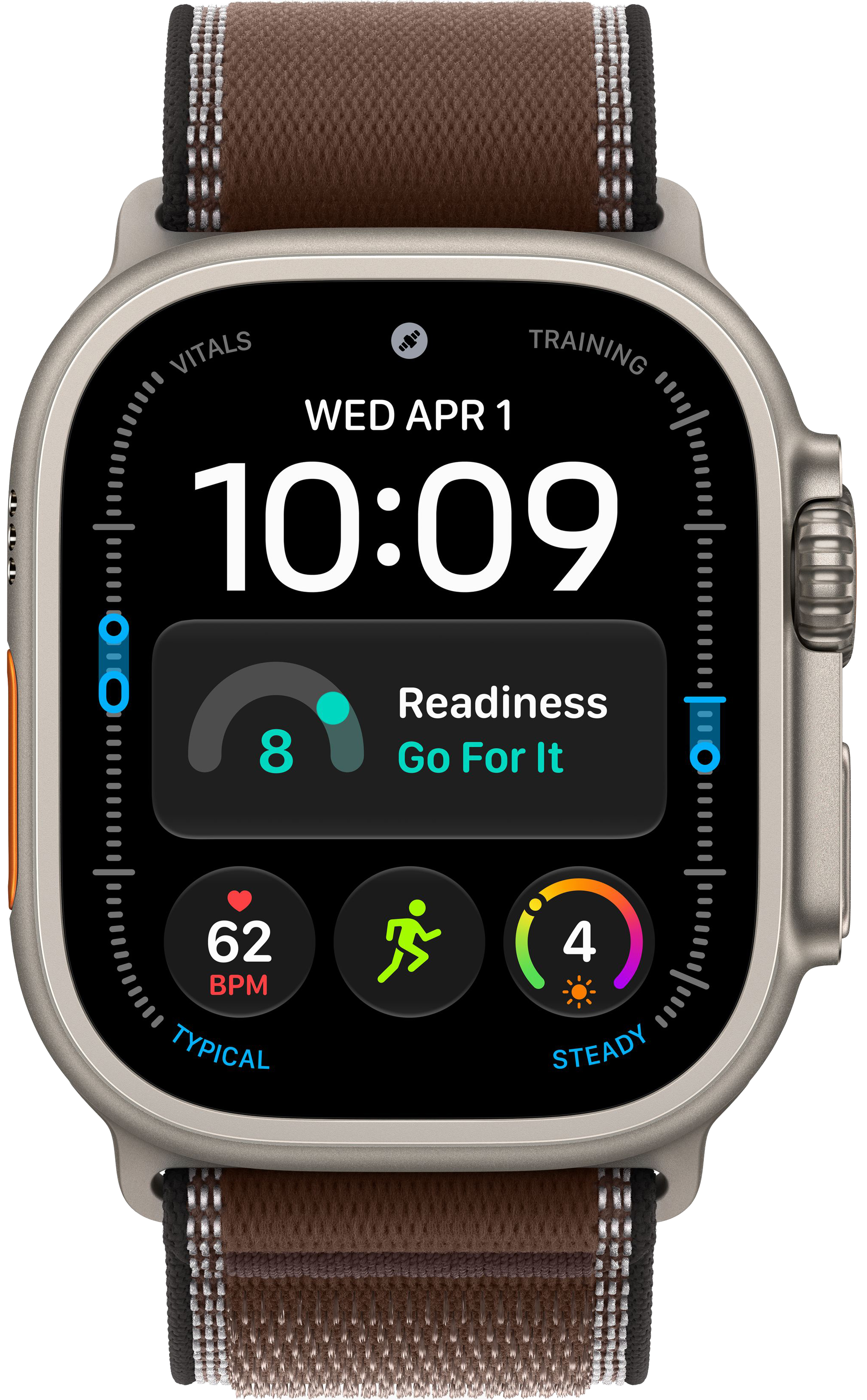 Apple Watch Ultra 4 (2026) 49mm Natural Titanium Case with Dark Umber Trail Loop (M/L)