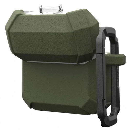Чехол + карабин UAG Plasma Case для AirPods 4, оливковый (Olive Drab)
