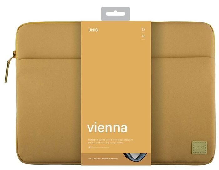 Uniq Vienna RPET fabric Laptop sleeve (ShockSorb), Canary Yellow (VIENNA(14)-CYELLOW) 