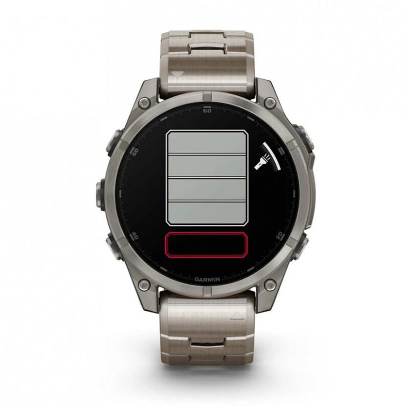 Часы Garmin Fenix 8 47mm Amoled Sapphire Titanium, светло-серый, титановый ремешок (010-02904-40)