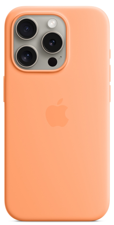 Чехол Apple iPhone 15 Pro Max Silicone Case с MagSafe, Orange Sorbet (MT1W3)