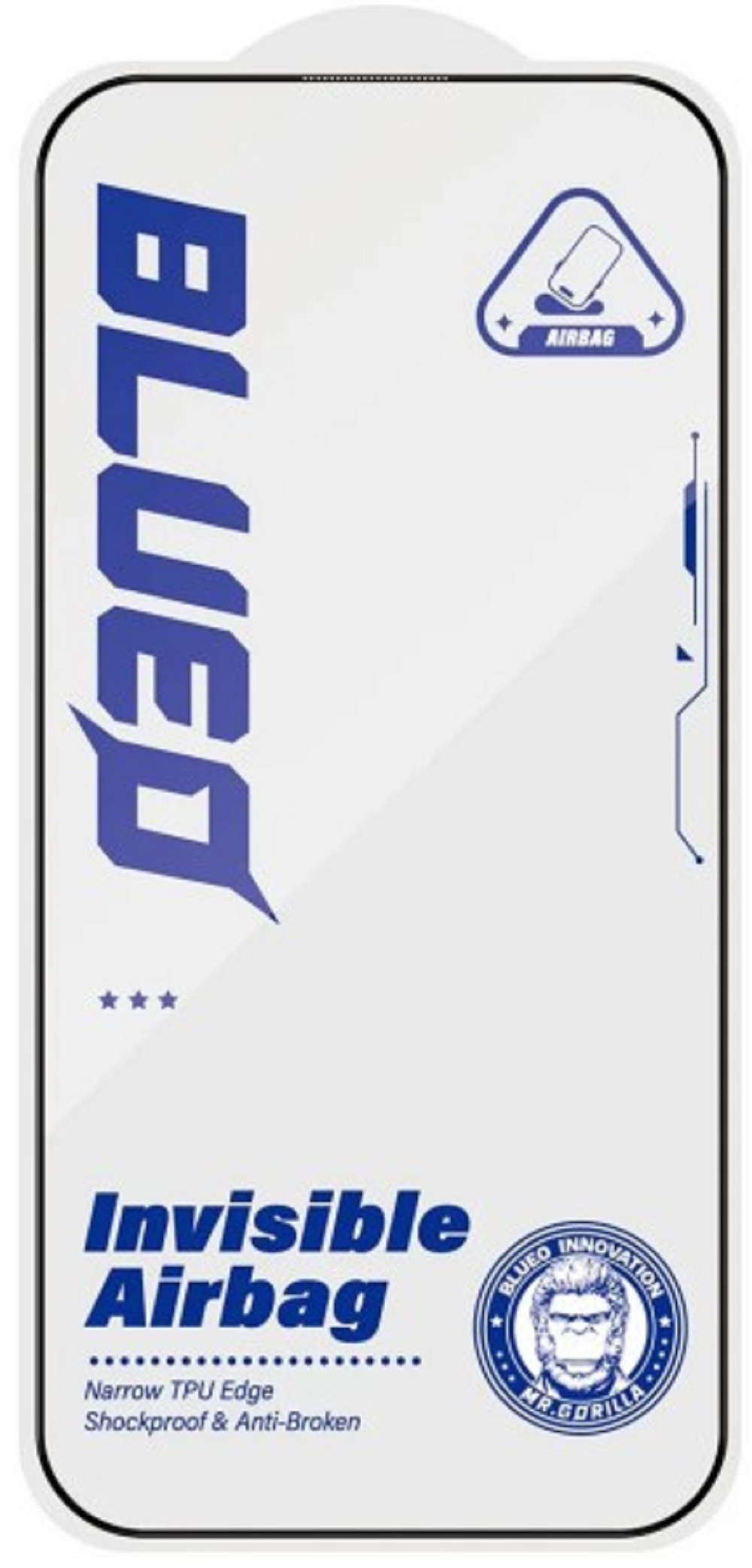 Защитное стекло BlueO 3D Invisible Airbag для iPhone 16 Pro/17/17 Pro (INVISIBLE-6.3)