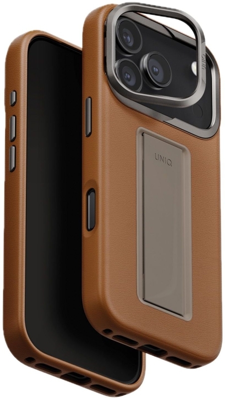 Uniq Heldro PRO Leatherette + FlexGrip Magsafe для iPhone 17 Pro, коричневый (IP6.3P(2025)-HELPMCML)