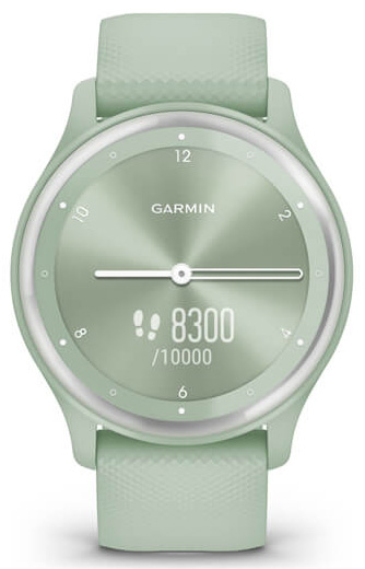 Умные часы Garmin Vivomove Sport, цвета мяты, серебристый безель, с силиконовым ремешком (010-02566-03)