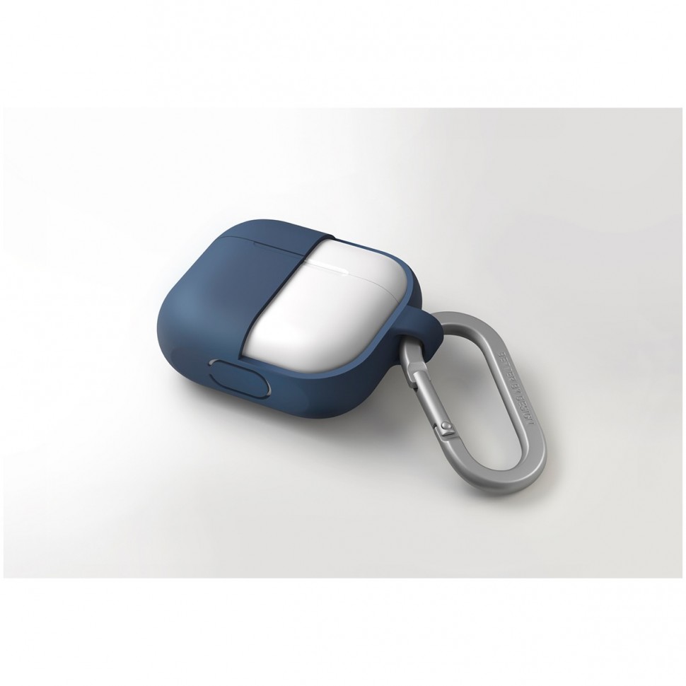 Чехол с карабином UNIQ Vencer + ремешок, синий (AIRPODS 3 (2021)-VENBLU)