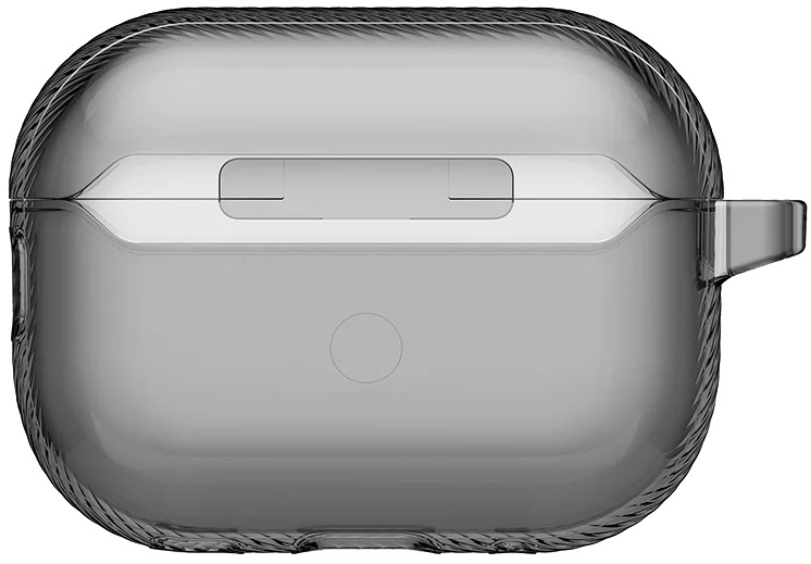 Чехол + карабин Uniq Glase Pro TPU case для Airpods Pro 3, прозрачный черный (AIRPODSPRO3-GLSPGSMK)