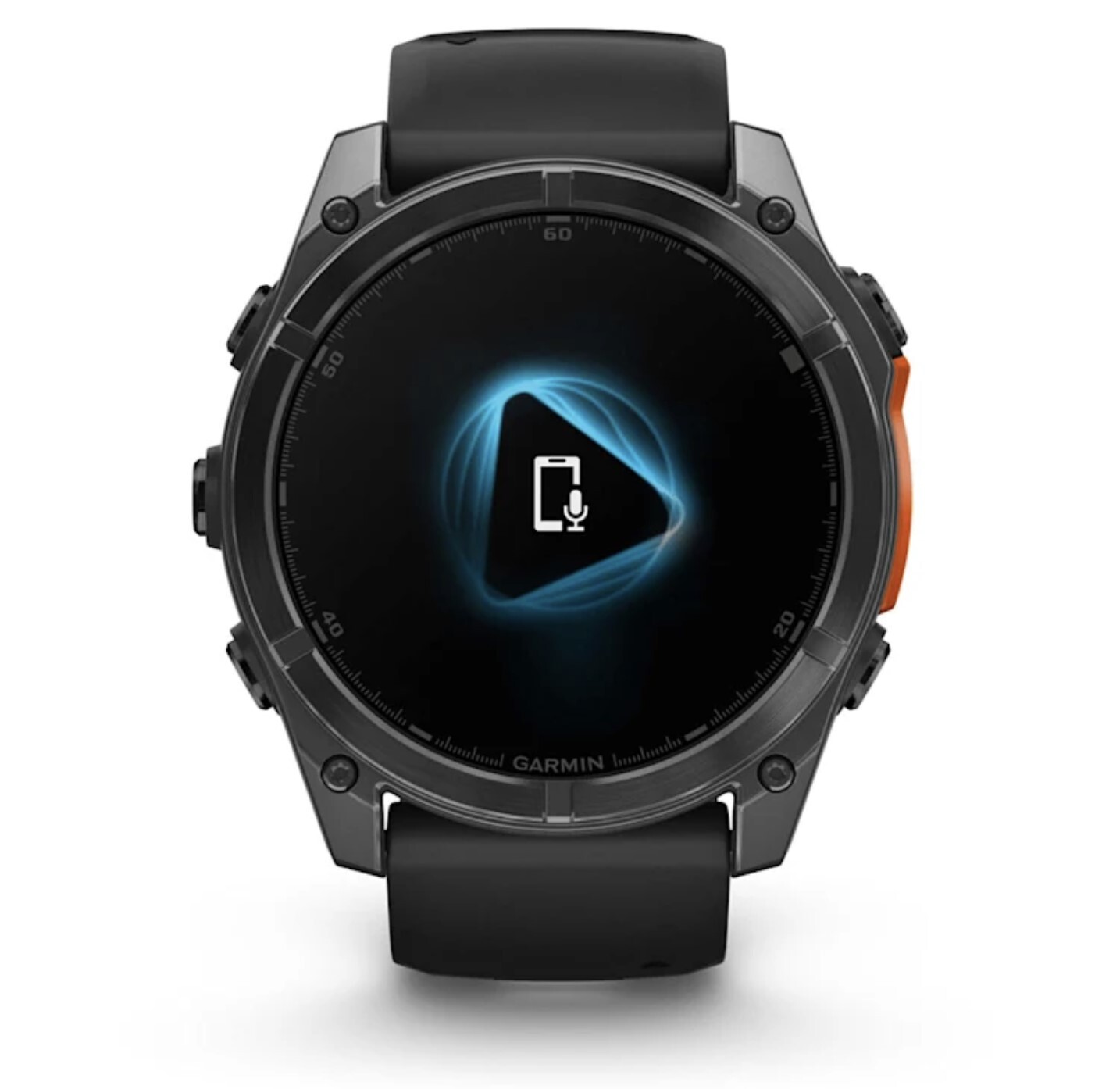 Garmin Fenix 8 51 мм AMOLED, серый, черный силиконовый ремешок (010-02905-00)