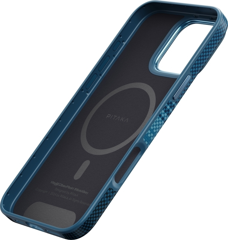 Чехол Pitaka Military-Grade Protective Case для iPhone 16 Pro Max, кевлар, синий (KI1601PPMOM)
