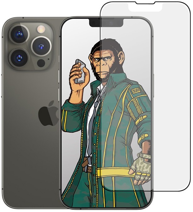 Cтекло BlueO Anti-glare Matte Anti-Static для iPhone 16e/13/13 Pro/14, черная рамка (NPB9-6.1(21))