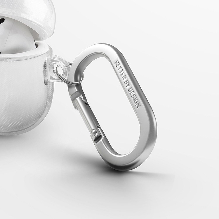 Чехол + карабин Uniq Glase TPU case для Airpods 4, прозрачный (AIRPODS(2024)-GLSCLR)